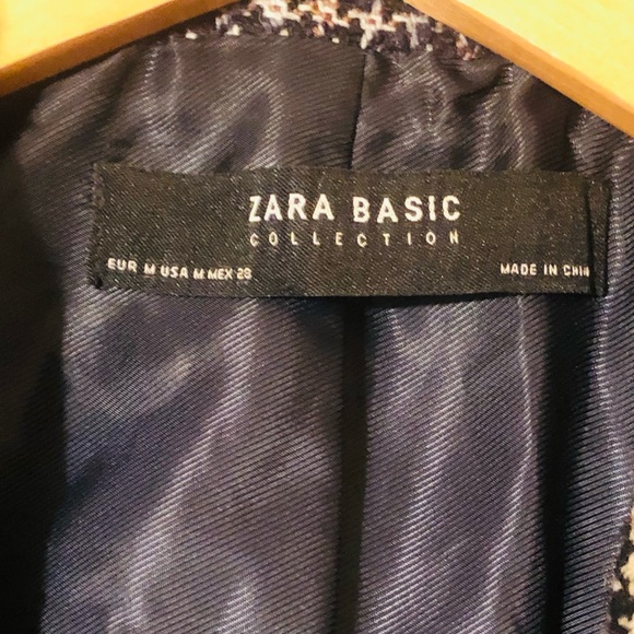 💙💙Zara Basic Collection Navy Blue and White Tweed Blazer💙💙 - Picture 3 of 4